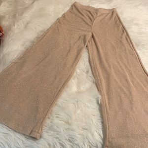 Gold/champagne M sparkle pants